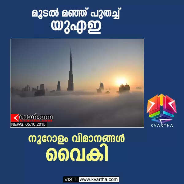 മൂടല് മഞ്ഞ് പുതച്ച് യുഎഇ; നൂറോളം വിമാനങ്ങള് വൈകി