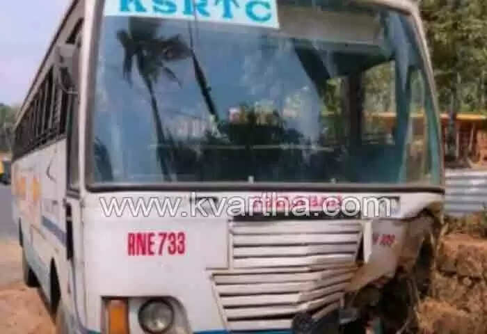 Accident | ഡ്രൈവറുടെ മന: സാന്നിധ്യം തുണയായി; ഓട്ടത്തിനിടെ ബ്രേക് നഷ്ടപ്പെട്ട കെ എസ് ആര് ടി സി ബസ് മതിലില് ഇടിച്ചുനിര്ത്തി