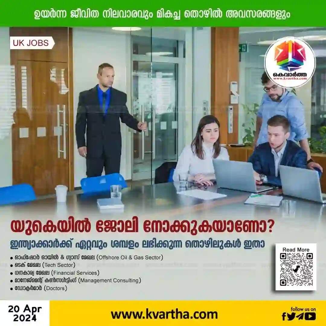 UK Job | യു കെയിൽ ജോലി നോക്കുകയാണോ? ഇന്ത്യാക്കാർക്ക് ഏറ്റവും ശമ്പളം ലഭിക്കുന്ന തൊഴിലുകൾ ഇതാ