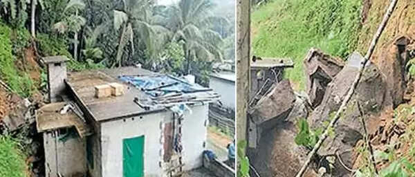 കനത്തമഴ: വീടിനു മുകളിലേക്ക് പാറക്കൂട്ടം പതിച്ചു, അപകടത്തില് നിന്ന് തലനാരിഴയ്ക്ക് രക്ഷപ്പെട്ടതിന്റെ ആശ്വാസത്തില് കുടുംബം