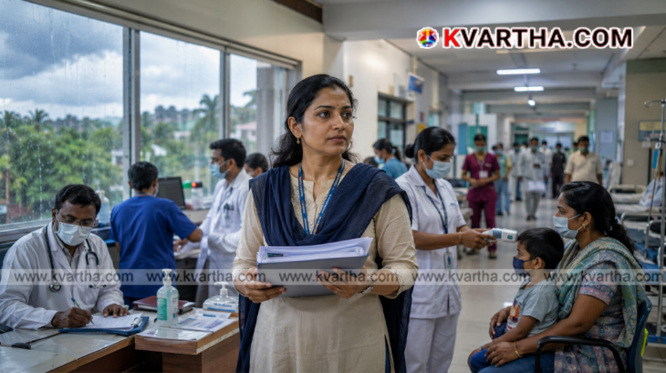  Conceptual image showing medical alert and healthcare in Kerala.
