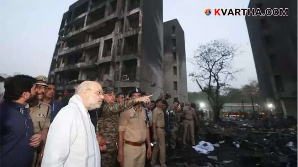 Debris of the crashed Air India Boeing 787 flight in Ahmedabad.