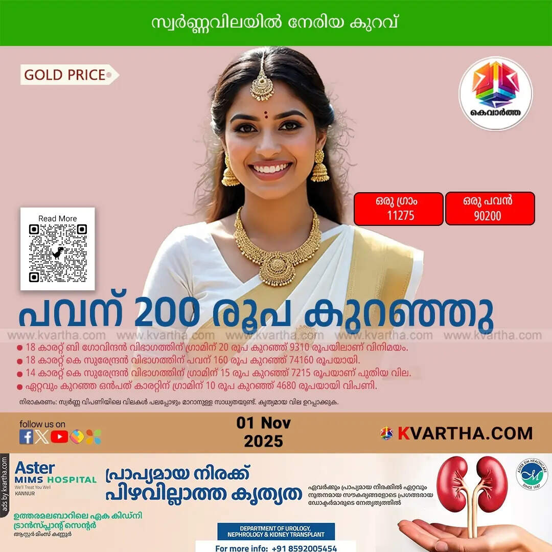 Kerala Gold Price November 01