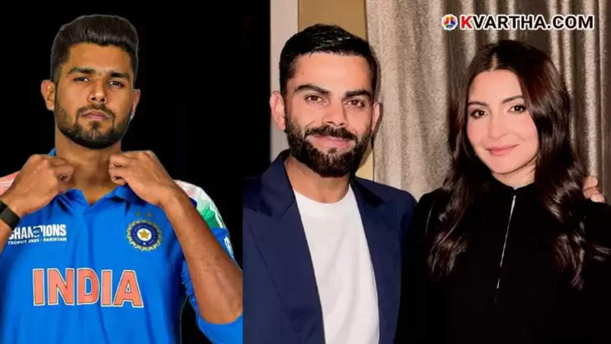 Indian cricketers Virat Kohli and Harshit Rana sharing a light moment.