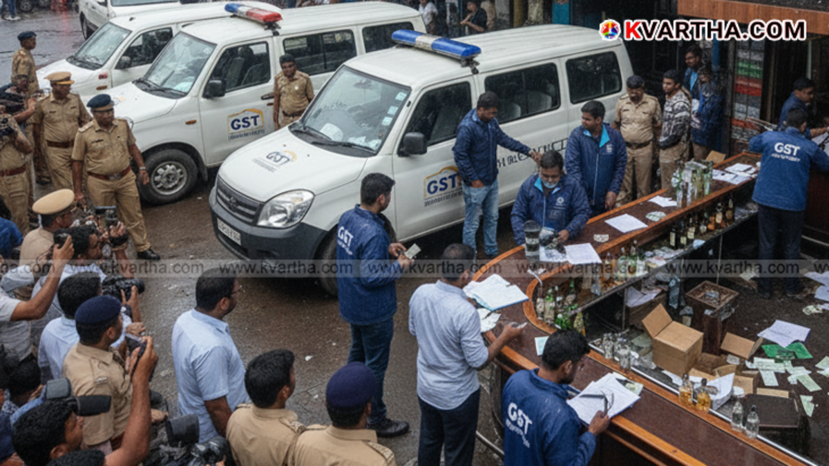 Representative image of a GST team conducting a raid at a bar hotel.