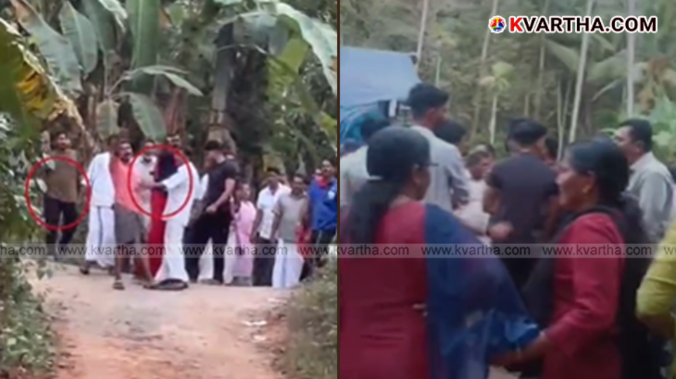 CPM flags waving during a protest.