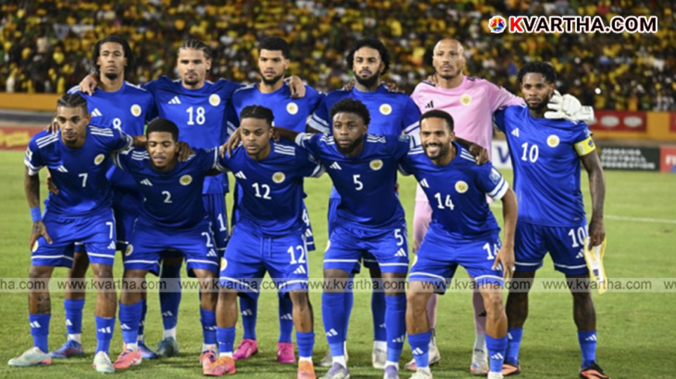 Haiti football team celebrating a goal.