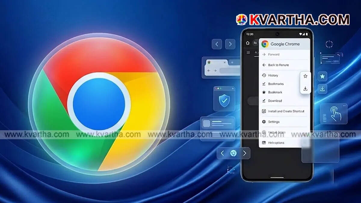 A smartphone screen showing the Google Chrome browser interface with new updates