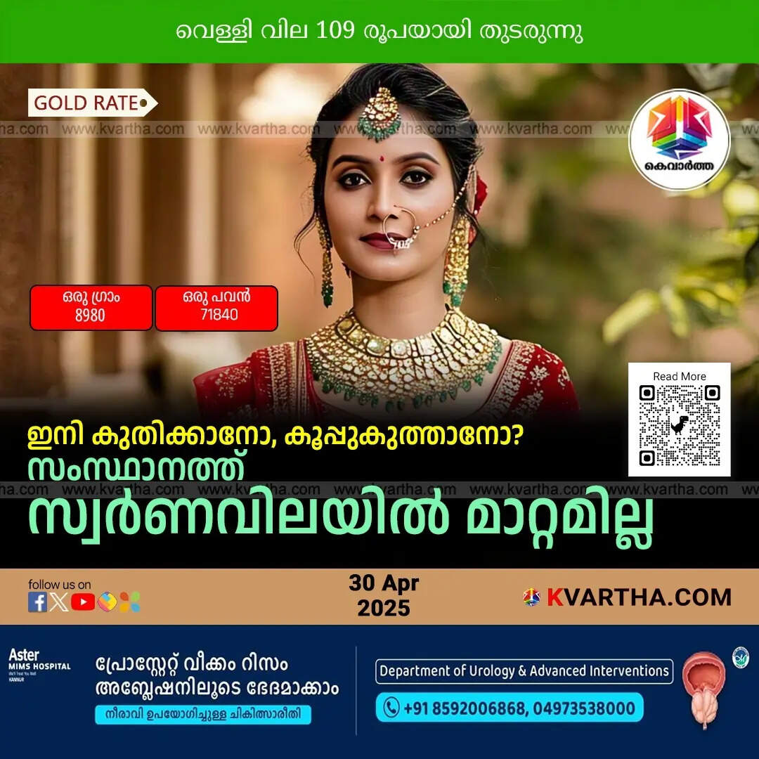 Bride Representing No Change in Gold Price in Kerala 