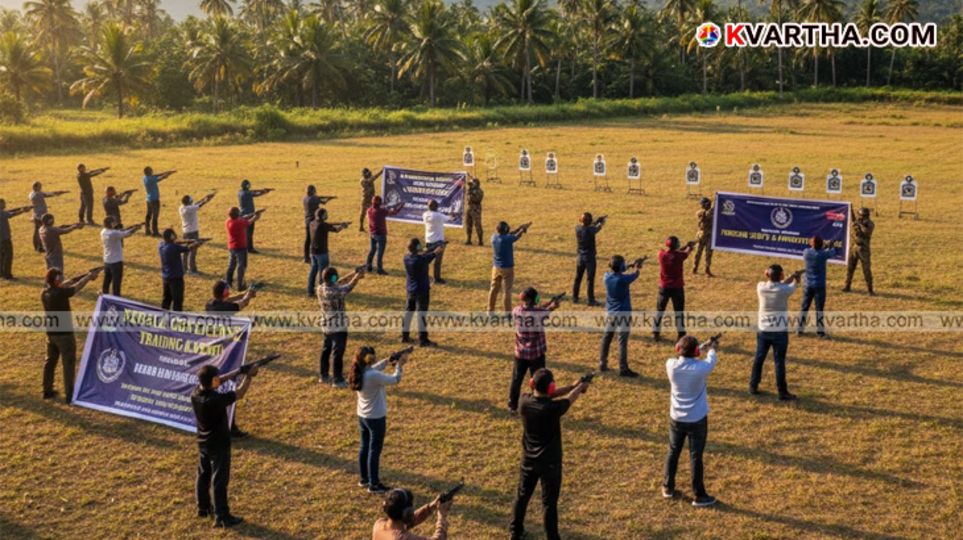 Handgun and legal documents symbolizing gun license application
