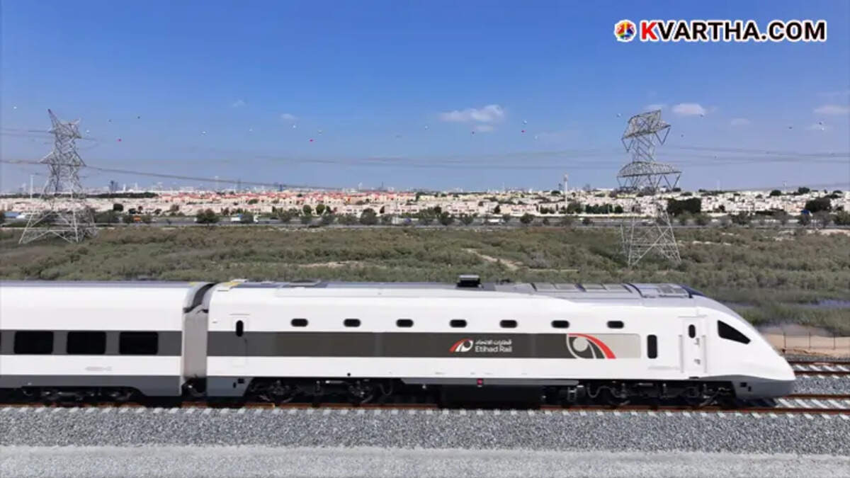 Modern Etihad Rail passenger train view&nbsp;