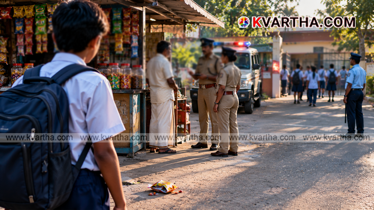 Representational image reflecting police action and student safety context in Kollam