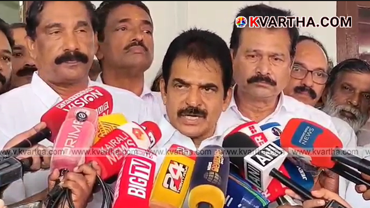 K C Venugopal MP speaking to the media
