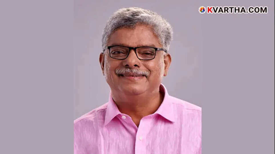 Portrait of Vazhoor Soman, a senior CPI leader and MLA.