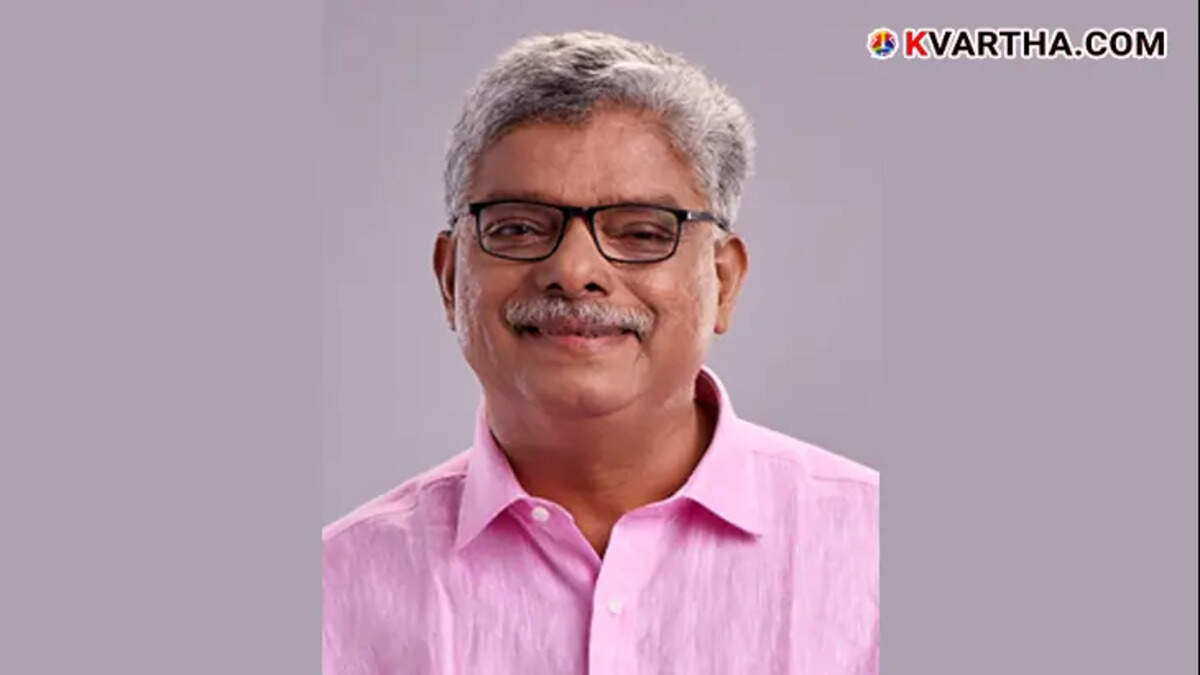 Portrait of Vazhoor Soman, a senior CPI leader and MLA.