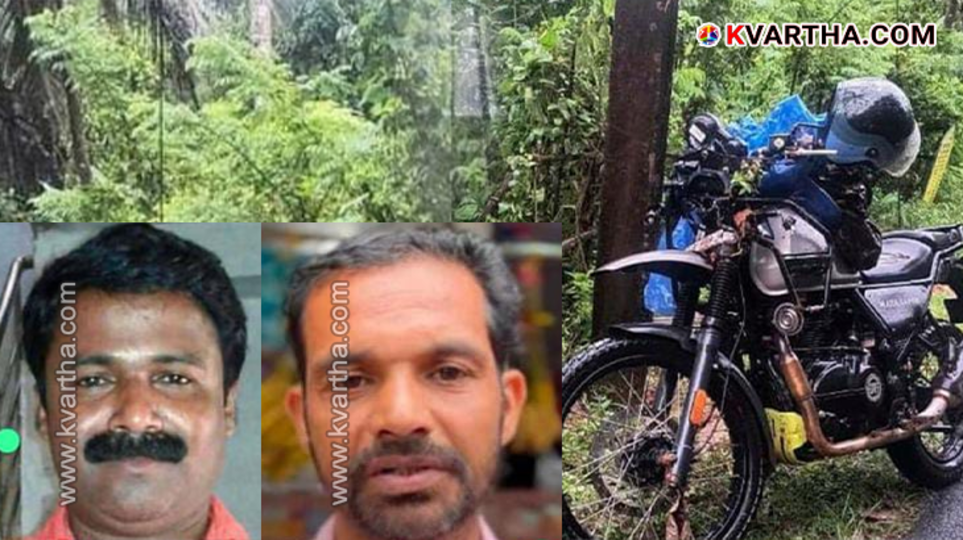 A photo of Vijayan who died in a bike accident in Mathamangalam, Kannur.