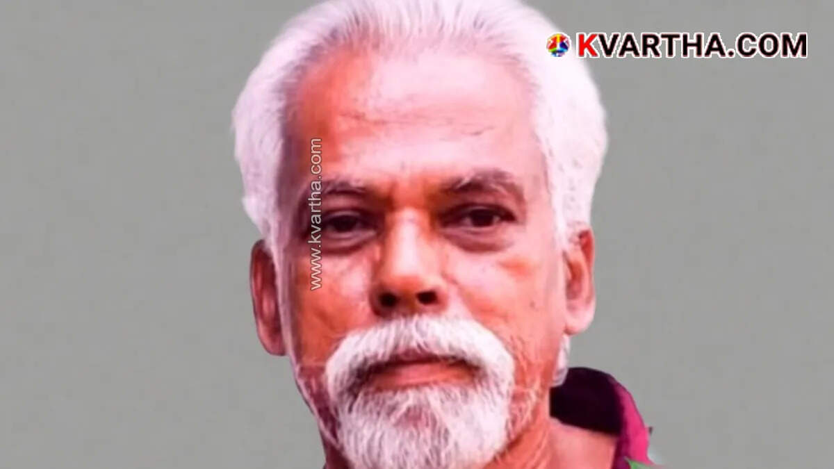 Portrait of prominent cultural figure P Vijayan Koodali