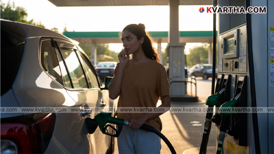 A fuel pump meter at a petrol station showing price and liters