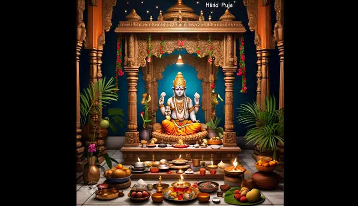 Devotees performing Aja Ekadashi puja