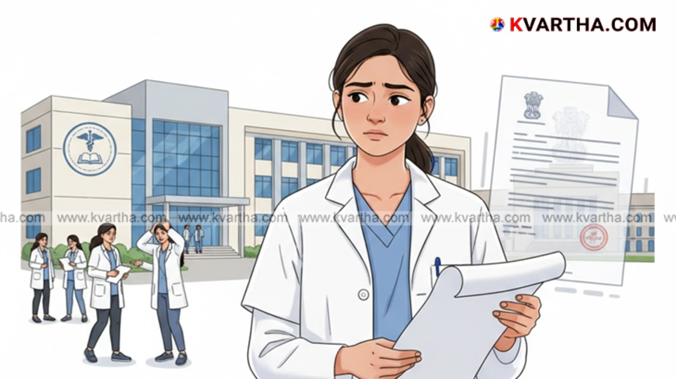 Medical student studying in a library with books