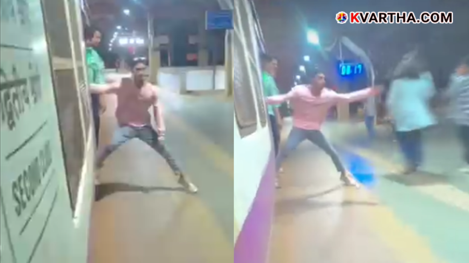 A man hanging from a moving train,a viral video that caused public outrage.