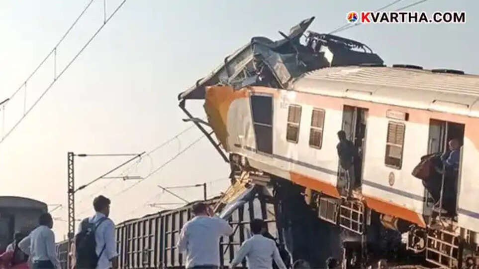 Visual of the derailed train coaches after the accident in Bilaspur