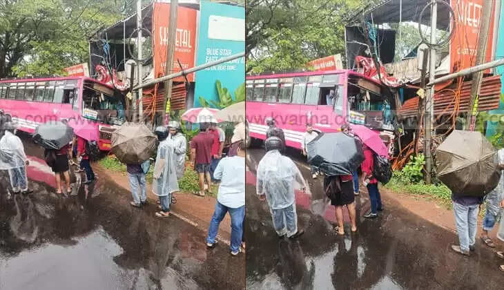 Bus crashed into a shop in Kannur