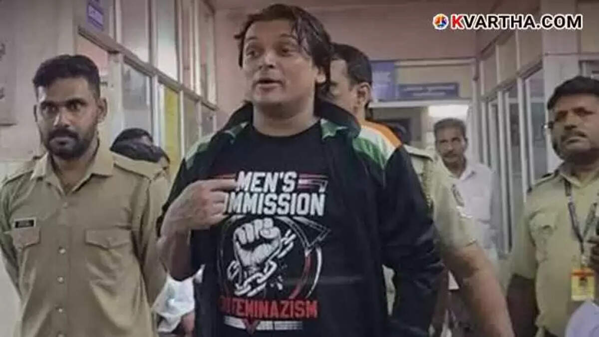 Rahul Easwar being taken from the court after remand.