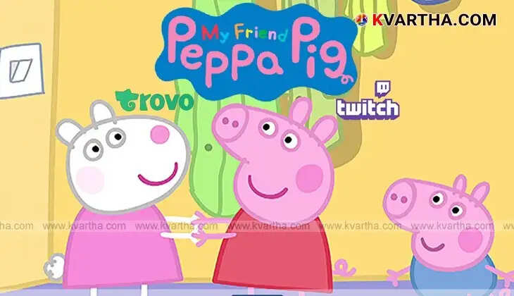 Peppa Pig jumping in muddy puddles in a fun-filled animation