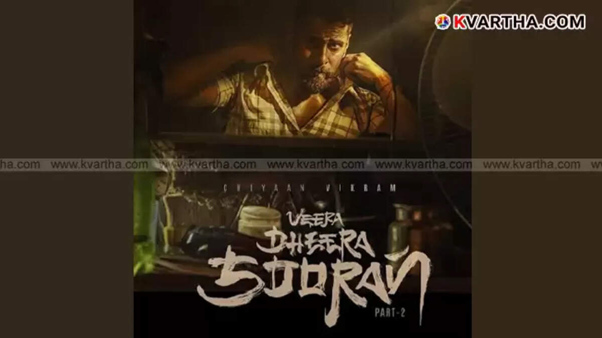 Vikram in Veera Dheera Sooran 2 movie poster.