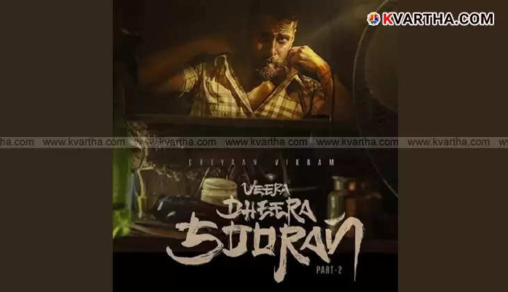 Vikram in Veera Dheera Sooran 2 movie poster.