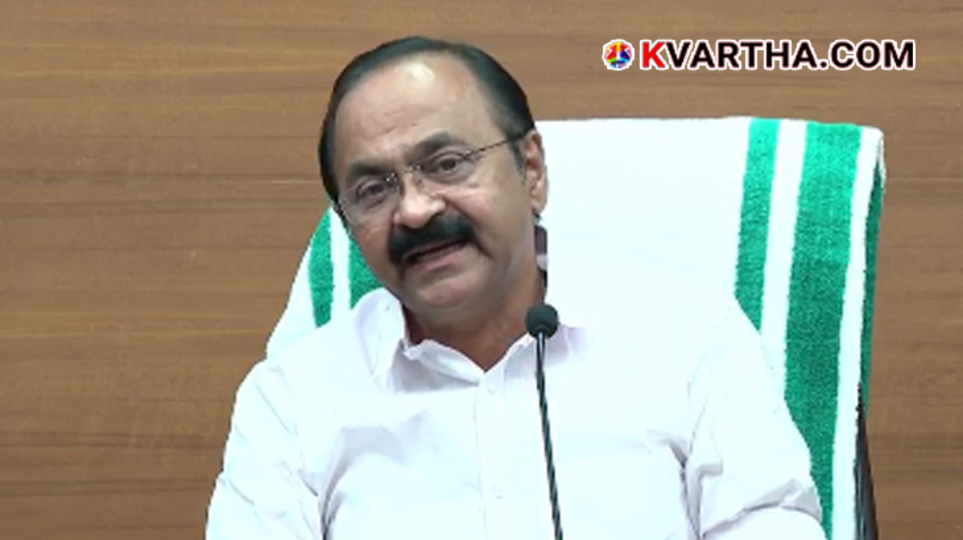 Chief Minister V.D. Satheesan addressing the media at the press conference.