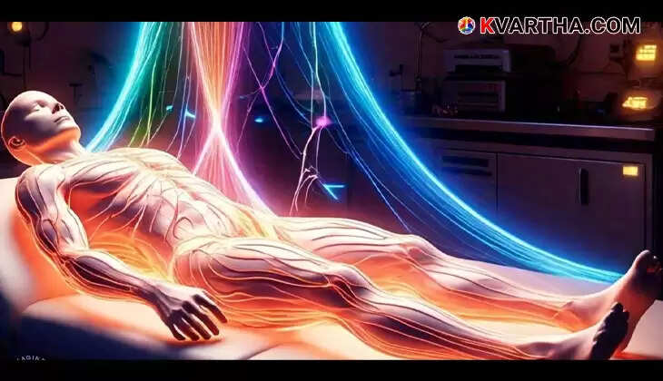 Light waves and their effect on blood and nerves colors in human body