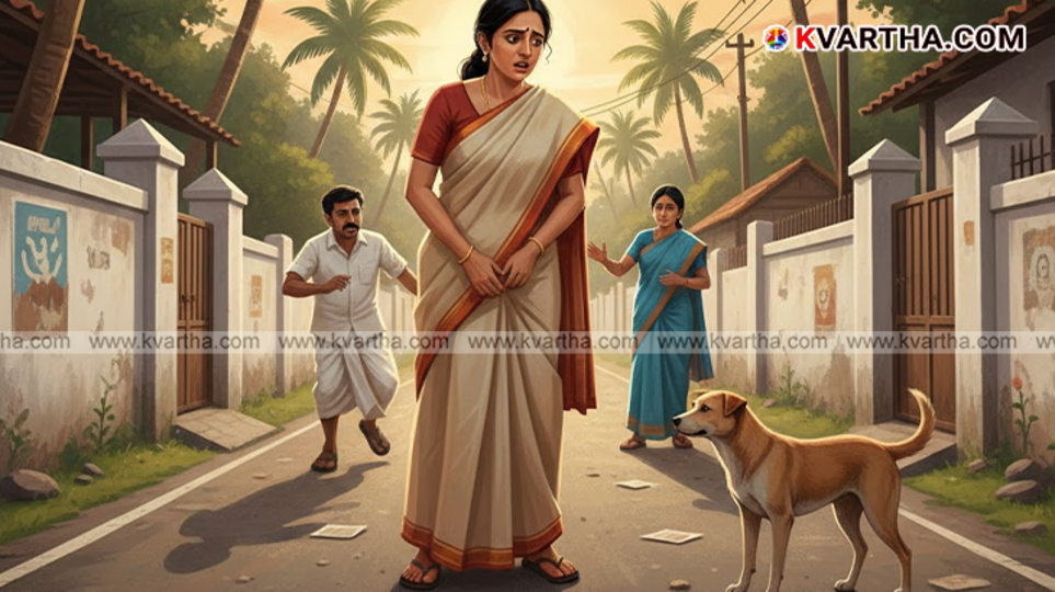 Illustration of a street dog attacking a person.