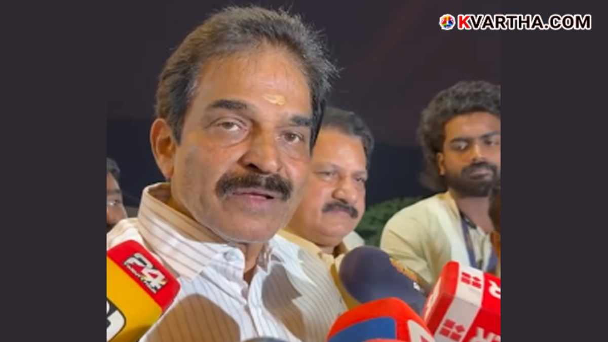 KC Venugopal addressing media at Sabarimala