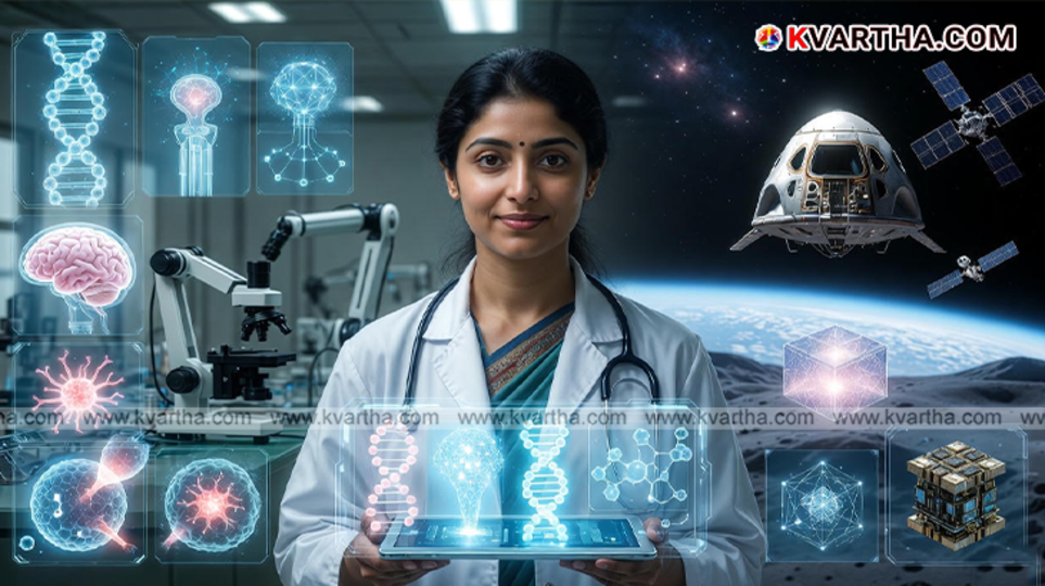 Digital illustration of scientific breakthroughs 2025