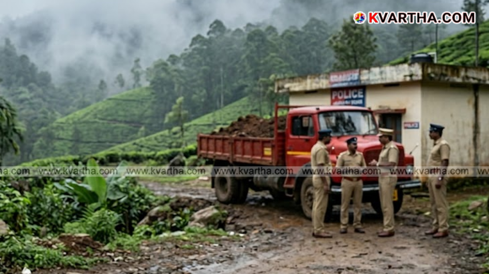 A representation of the Vigilance and Anti-Corruption Bureau and a police jeep in Kattappana in March 2026.