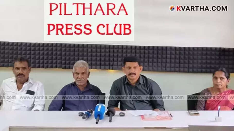 Thiyya Kshema Sabha activists MP Vinod Kumar, Kuppathi Krishnan, A Govindan, and K Sunitha at the press conference.