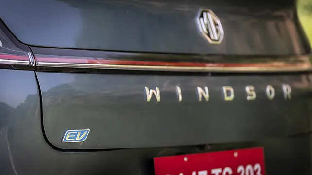 MG Windsor Pro front and side view, showcasing new alloy wheels and ADAS camera