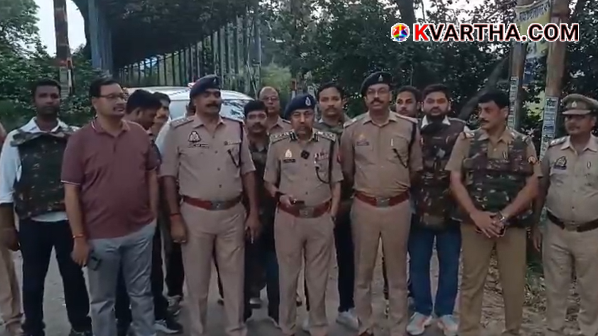  Police investigation at the encounter site in Unnao.