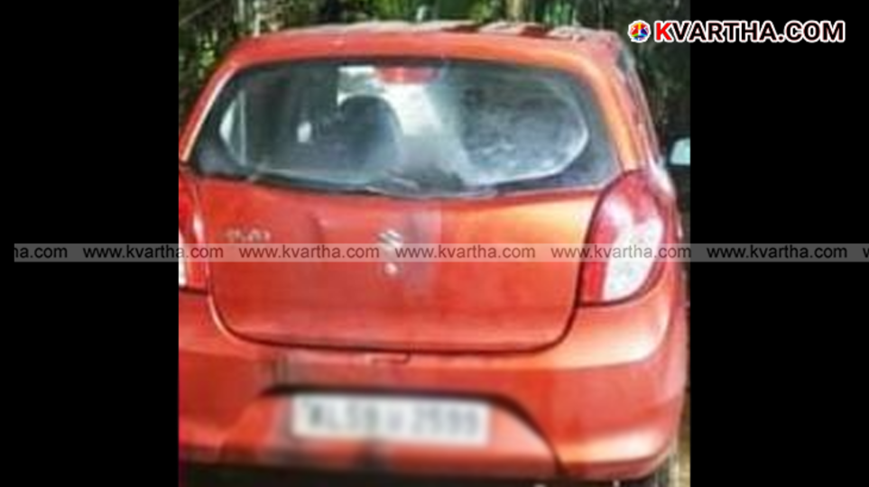 A symbolic scene of an attempt to set fire to a car in Payyannur.