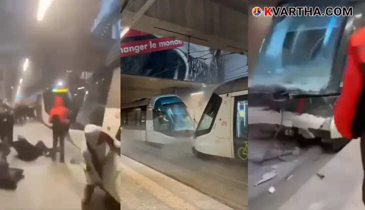 Tram collision in Strasbourg, France, accident scene
