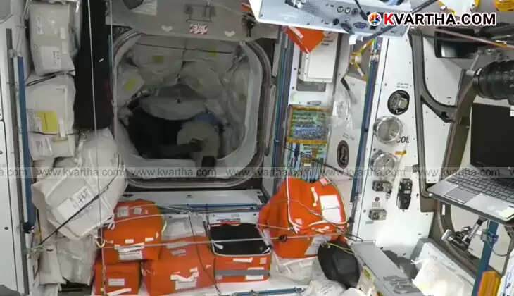 SpaceX Crew-10 members entering the ISS