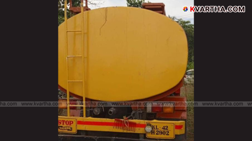 A tanker lorry seized by police for dumping septic waste.