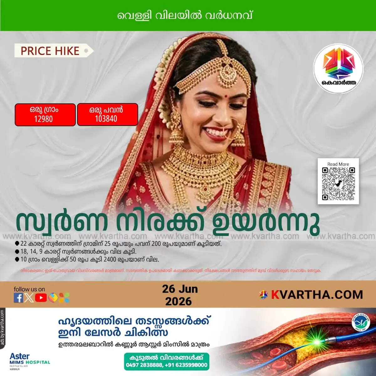 Kerala Gold Price June 26 
