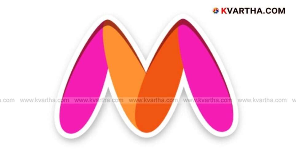 Myntra logo on a dark background.