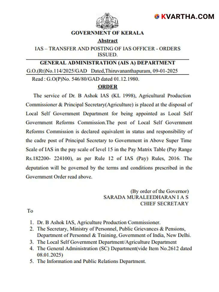 K. Gopalakrishnan reinstated in service after suspension in controversy.