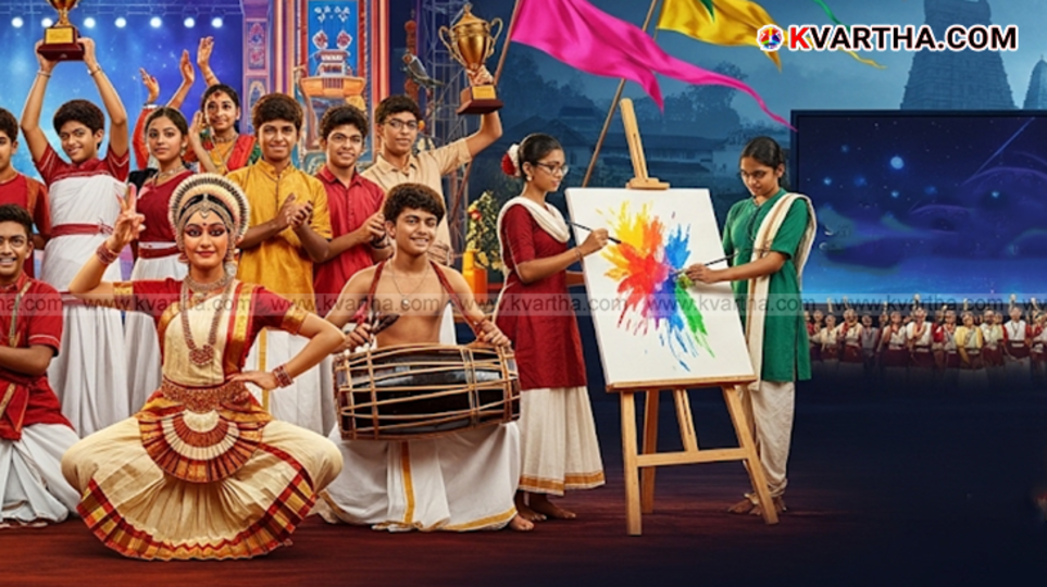 Students participating in Kerala State School Kalolsavam.