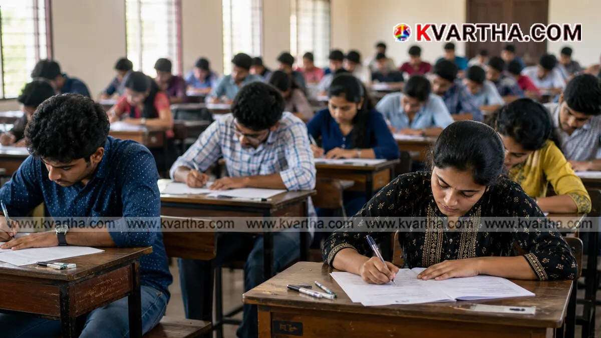 A Representative image of College students taking an exam.
