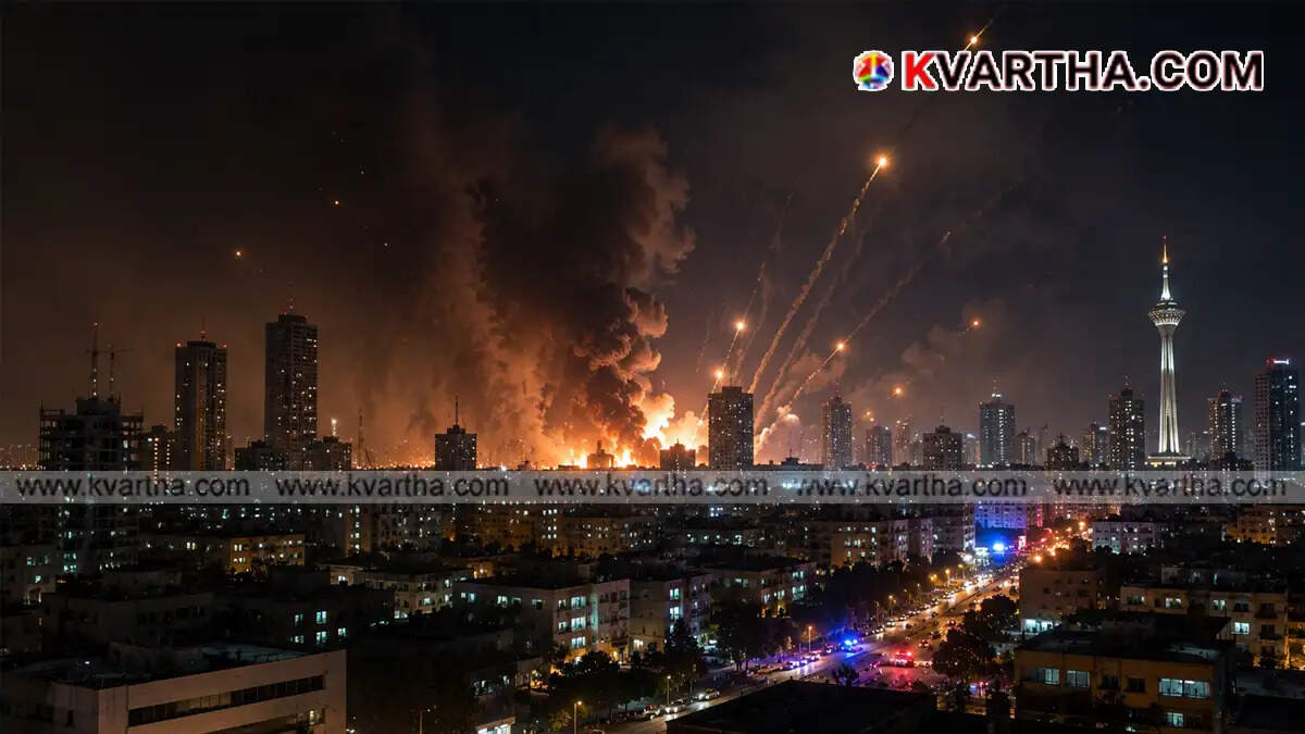 Smoke rising from central Tehran following the explosion.